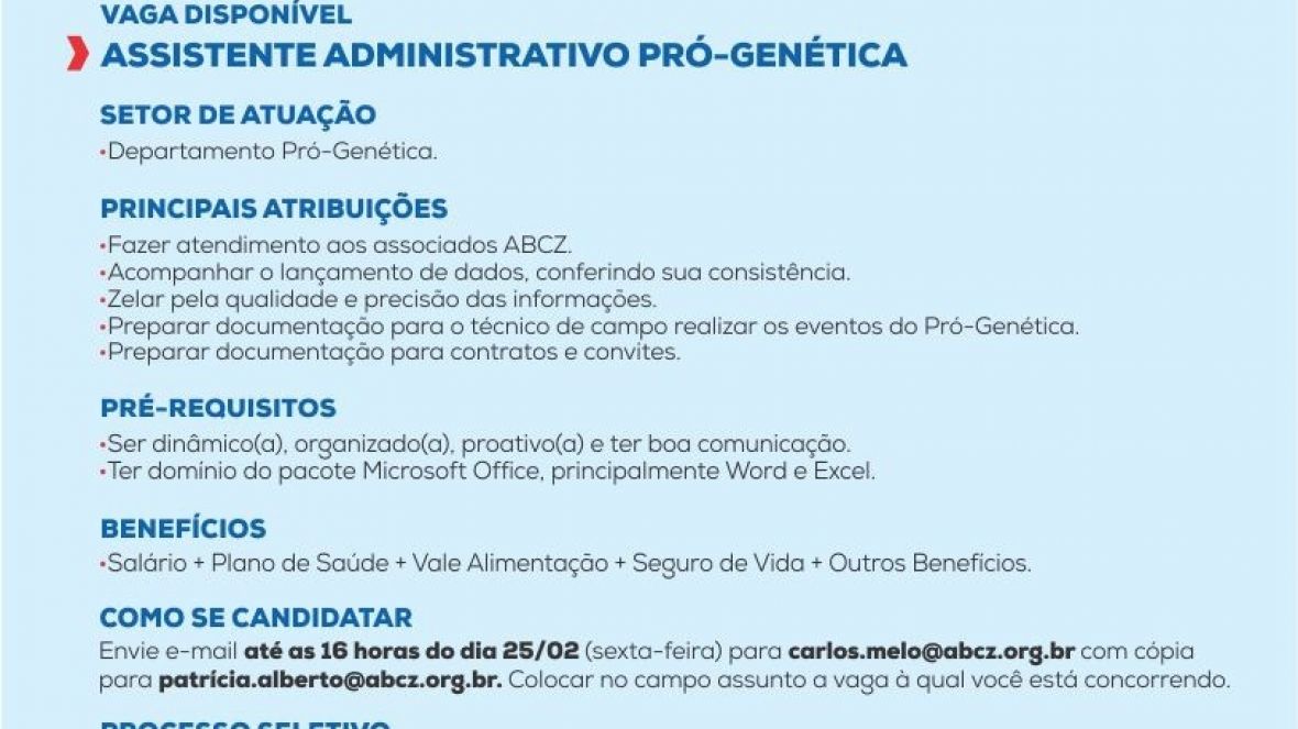 teste vaga pro genética