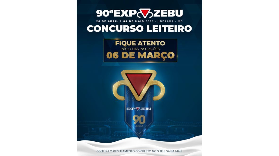 90ª ExpoZebu: inscrições para o Concurso Leiteiro começam nesta quinta (6)