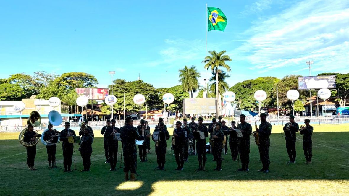 Apresentação da Banda de Música do Batalhão da Guarda Presidencial encerrou programação da 90ª ExpoZebu neste domingo (4)