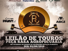 Touros e novilhas Nelore PO serão ofertados em leilão ?Peça Rara?, no próximo domingo (05)